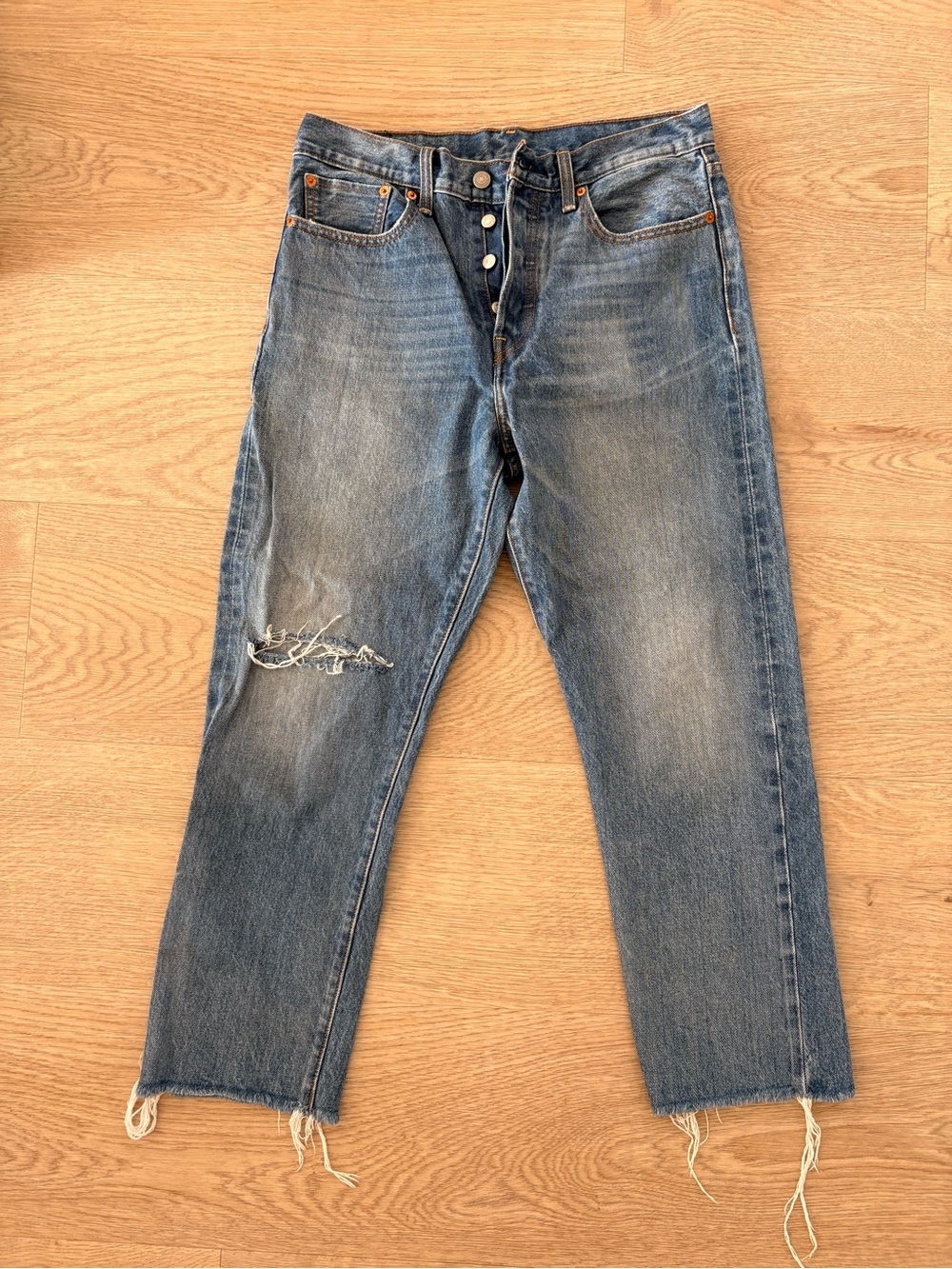 Levi’s raw hem denim